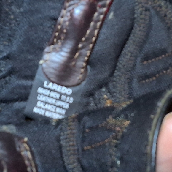 Laredo Brown Cowboy Western Leather Sitched Boots 11.5 D - Picture 9 of 11